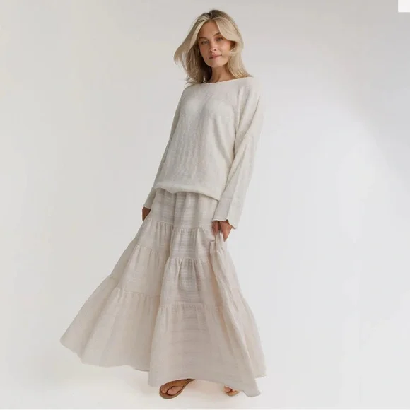 Albion Fit Somerset Pullover Sweater Cream - Size Medium - Picture 3 of 10